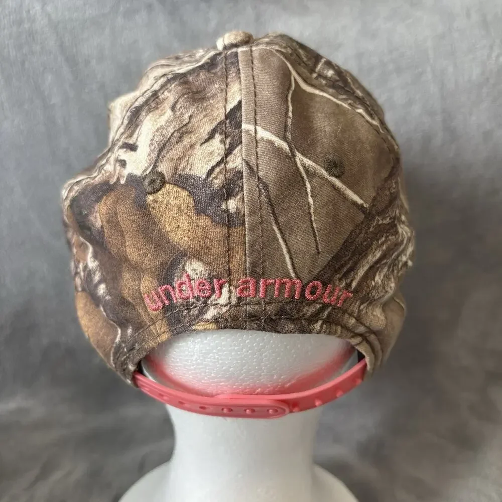 Under Armour Hat Womens Strapback OFSA RealTree Camo Camouflage Pink Logo‎ Hunt